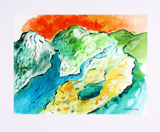 Landscape 1, aquarelle on paper 30X30cm